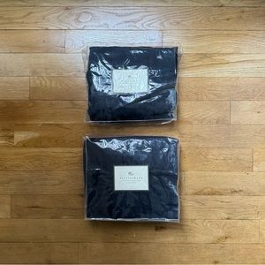black Pottery Barn crinkle voile quilted euro sham (set of 2)